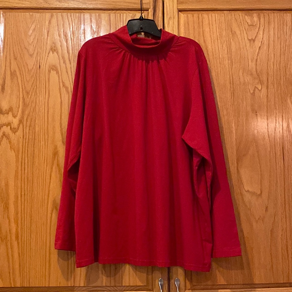 Women's Red Long Sleeve Top